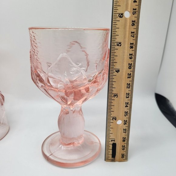 Set Of 4 Vintage Pink Tiffin Franciscan Cabaret Glass Goblets - Picture 6 of 7